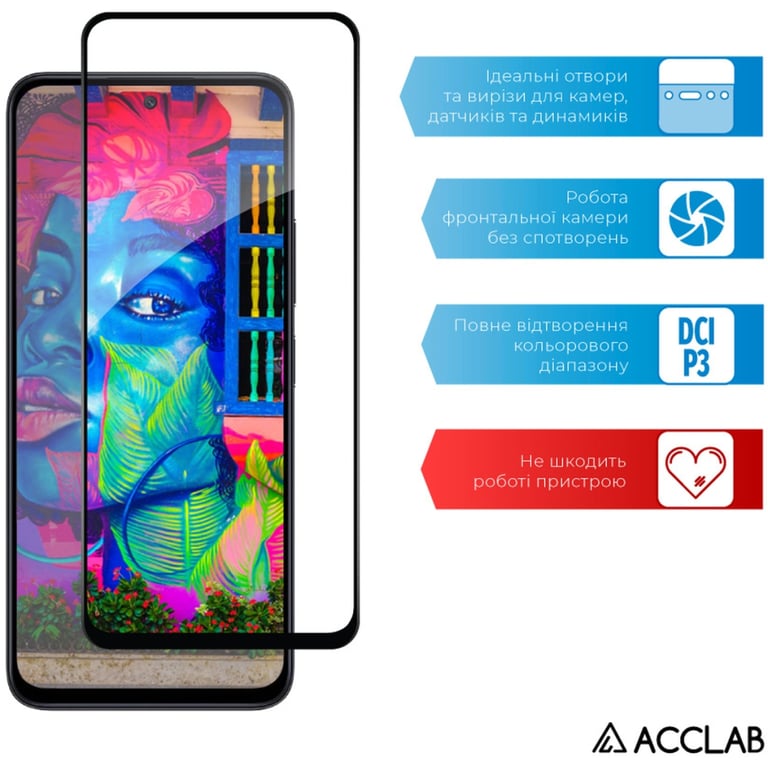 Скло захисне ACCLAB Full Glue Xiaomi Redmi 13 Black (1283126592904) - фото 5