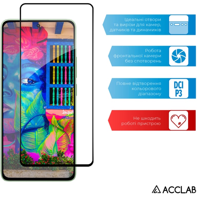 Скло захисне ACCLAB Full Glue Xiaomi Redmi Note 13 4G Black (1283126583704) - фото 5