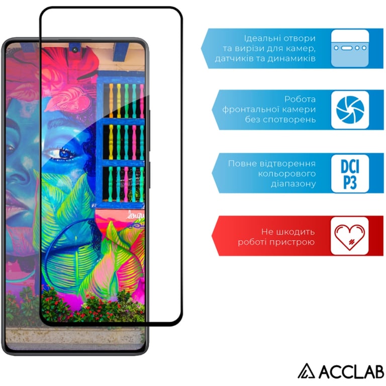 Скло захисне ACCLAB Full Glue Xiaomi Redmi Note 13 Pro 4G Black (1283126583780) - фото 5