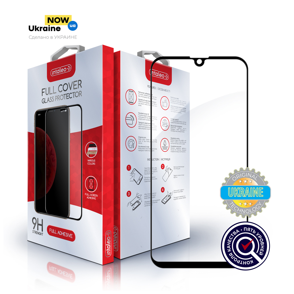 Скло захисне Intaleo Full Glue Glass Samsung A50 Black (1283126491641) - фото 1
