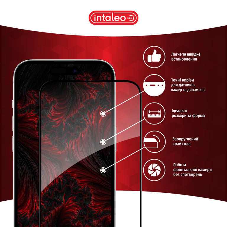 Скло захисне Intaleo Full Glue Apple iPhone 16 Pro Max Black (1283126593819) - фото 3