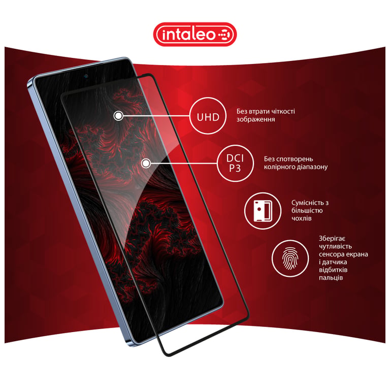 Скло захисне Intaleo Full Glue Infinix Note 40 4G Black (1283126594915) - фото 4