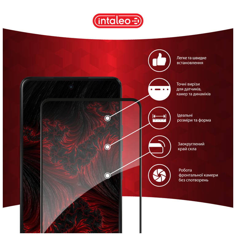 Скло захисне Intaleo Full Glue Moto G75 Black (1283126607400) - фото 3