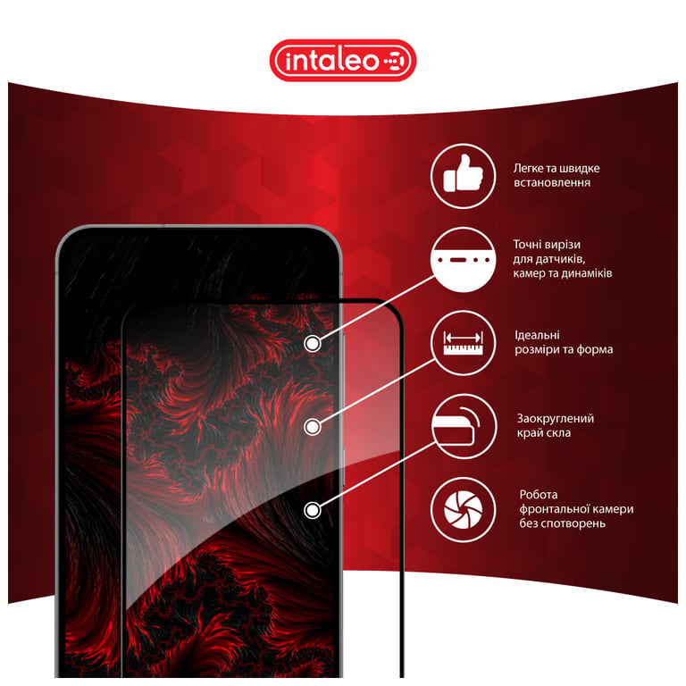 Скло захисне Intaleo Full Glue Samsung S24 FE Black (1283126594854) - фото 3