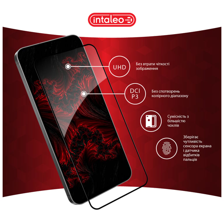 Скло захисне Intaleo Full Glue Samsung S24 FE Black (1283126594854) - фото 4