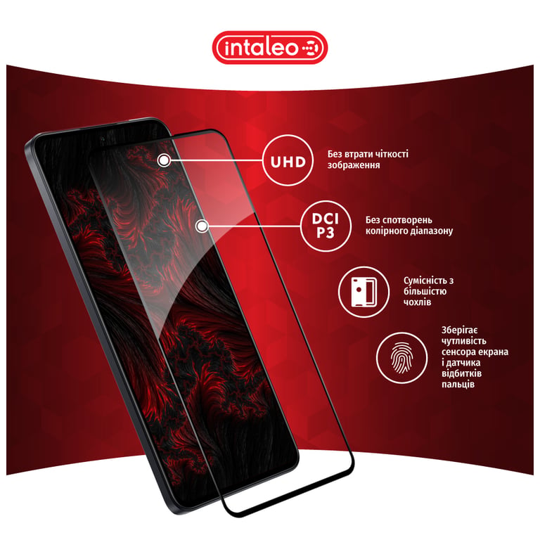 Скло захисне Intaleo Full Glue Xiaomi 13T Pro Black (1283126582622) - фото 4