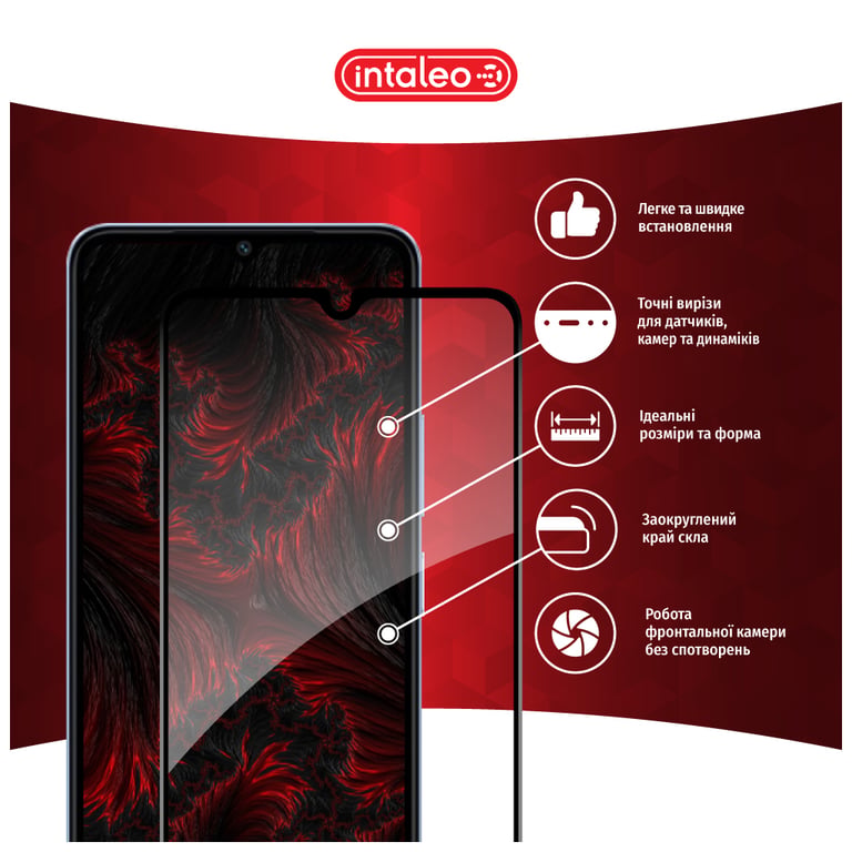 Скло захисне Intaleo Full Glue Xiaomi Redmi A3 Black (1283126591297) - фото 3