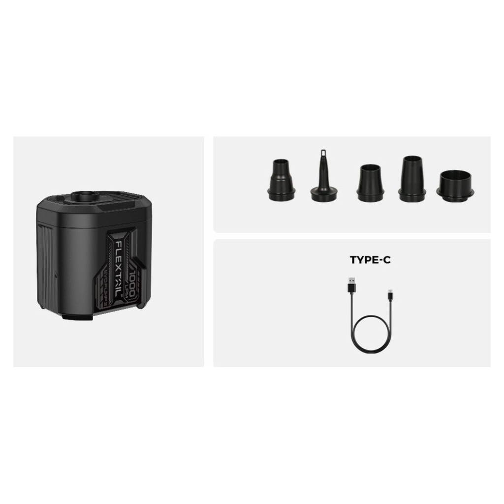 Насос для надувних меблів Flextail Evo Pump 3, 1000 л/хв, чорний (EP3G1300-BK-i) - фото 2 Насос для надувних меблів Flextail Evo Pump 3, 1000 л/хв, чорний (EP3G1300-BK-i) - фото 2