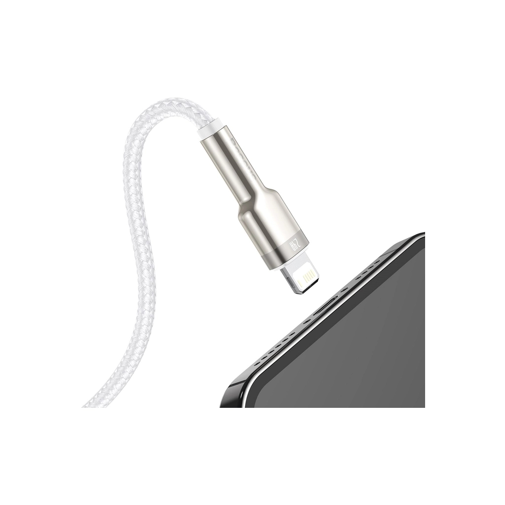 Дата кабель USB 2.0 AM to Lightning 2.0m Cafule Series Metal 2.4A White Baseus (CALJK-B02) - фото 7 Дата кабель USB 2.0 AM to Lightning 2.0m Cafule Series Metal 2.4A White Baseus (CALJK-B02) - фото 7