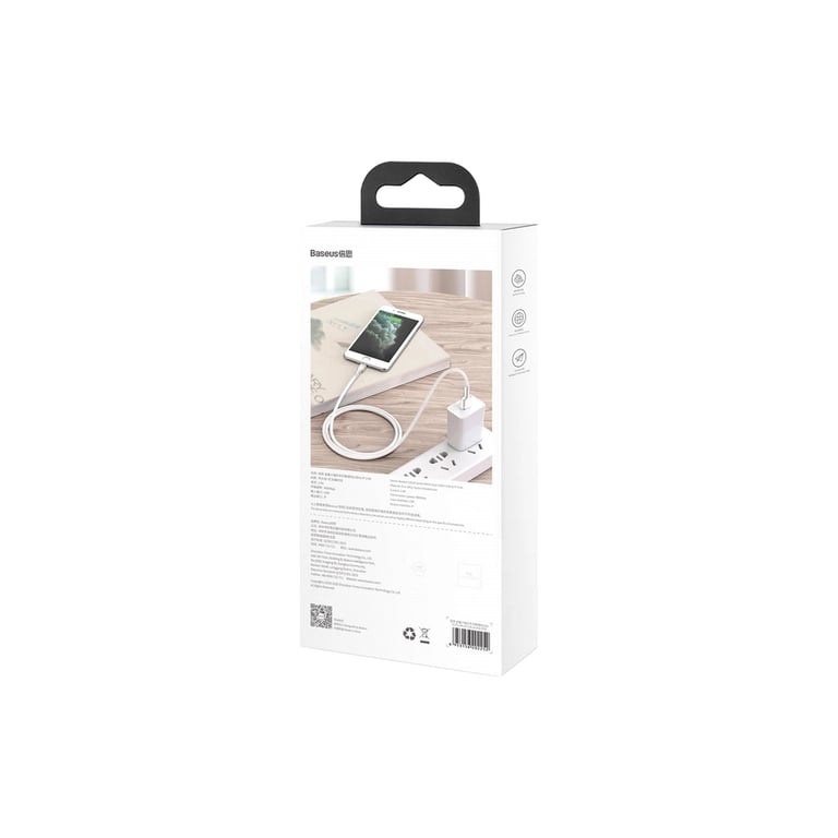 Дата кабель USB 2.0 AM to Lightning 2.0m Cafule Series Metal 2.4A White Baseus (CALJK-B02) - фото 10