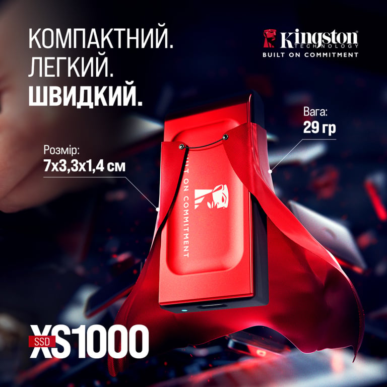 Накопичувач SSD USB Type-C 2TB XS1000 Kingston (SXS1000R/2000GA) - фото 7