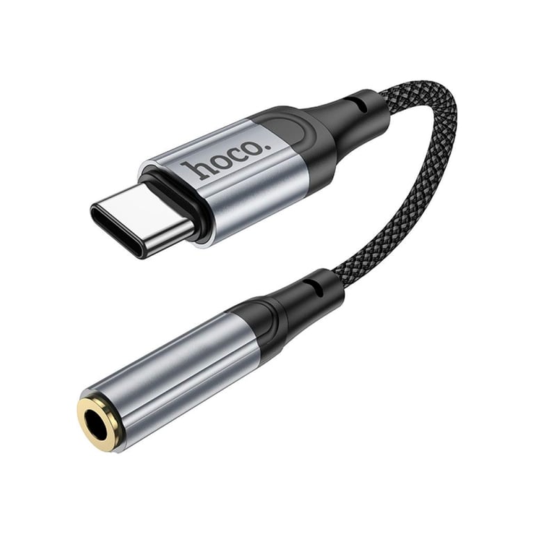 Перехідник USB-C to 3.5mm F 0.12m Black HOCO (6942007608886) - фото 1