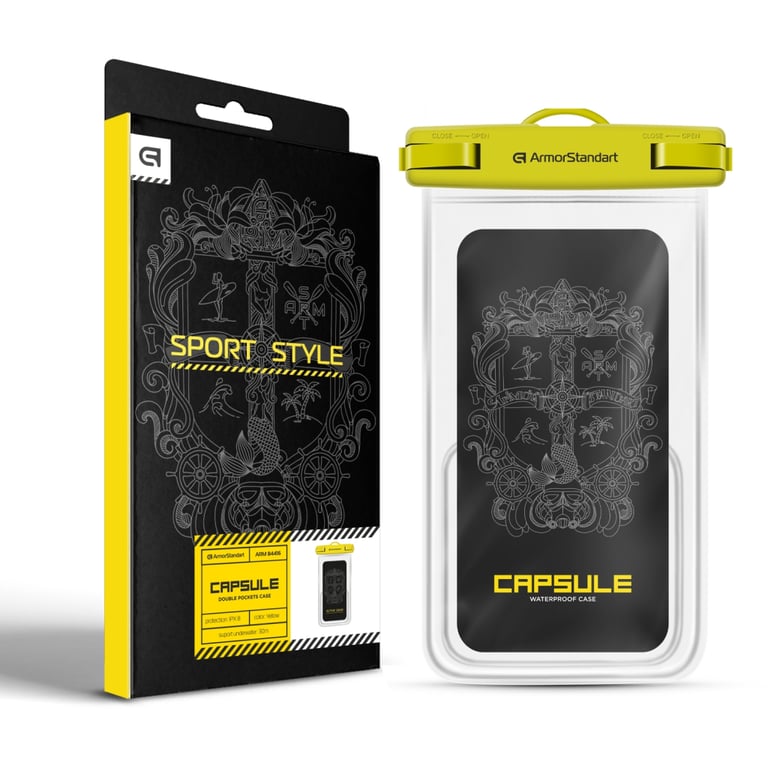 Чохол до мобільного телефона Armorstandart Waterproof Сapsule Double Pockets Yellow (ARM84416) - фото 3