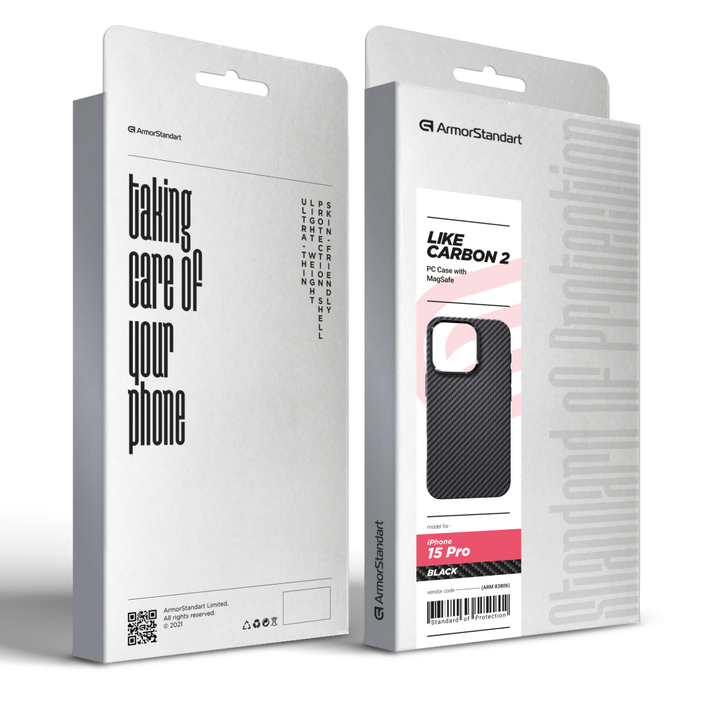 Чохол до мобільного телефона Armorstandart LikeCarbon2 MagCase для Apple iPhone 15 Pro Black (ARM83806) - фото 2 Чохол до мобільного телефона Armorstandart LikeCarbon2 MagCase для Apple iPhone 15 Pro Black (ARM83806) - фото 2