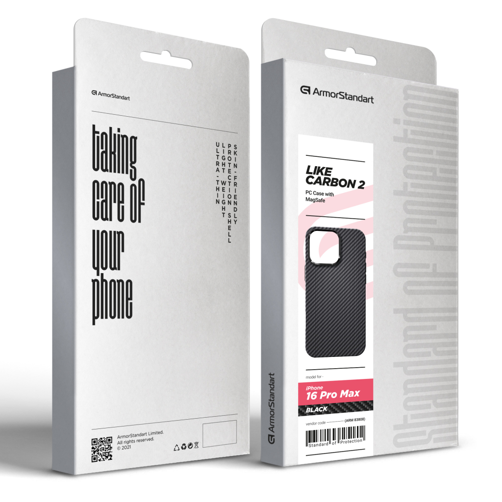 Чохол до мобільного телефона Armorstandart LikeCarbon2 MagCase для Apple iPhone 16 Pro Max Black (ARM83808) - фото 2 Чохол до мобільного телефона Armorstandart LikeCarbon2 MagCase для Apple iPhone 16 Pro Max Black (ARM83808) - фото 2