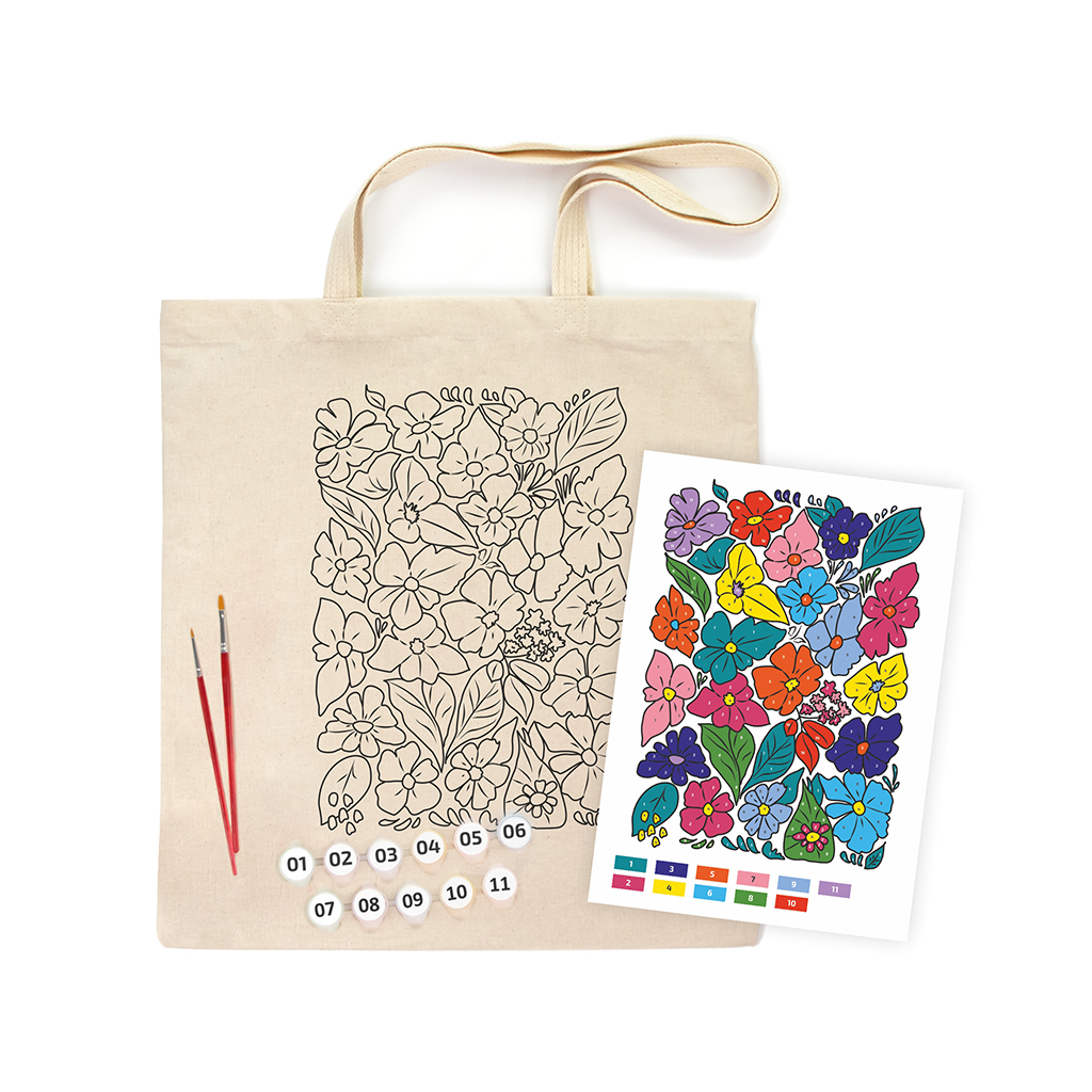 Набір для творчості Rosa Talent екосумка-розмальовка, Funny Flowers, 38х42 см (4823098543510) - фото 2 Набір для творчості Rosa Talent екосумка-розмальовка, Funny Flowers, 38х42 см (4823098543510) - фото 2