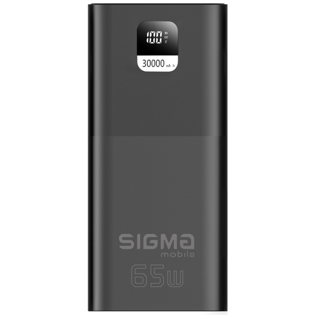Батарея універсальна Sigma X-power SI30A6QLX 30000mAh, PD/65W, LED, cable 100w, black (4827798835111) - фото 1 Батарея універсальна Sigma X-power SI30A6QLX 30000mAh, PD/65W, LED, cable 100w, black (4827798835111) - фото 1