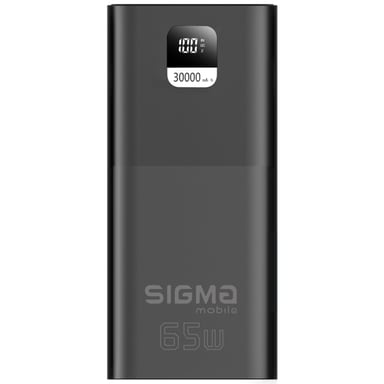 Батарея універсальна Sigma X-power SI30A6QLX 30000mAh, PD/65W, LED, cable 100w, black (4827798835111) - фото 1