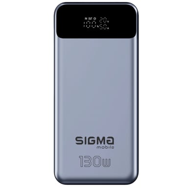 Батарея універсальна Sigma X-power SI30A7QLX 30000mAh, PD/130W, LED, cable 100w, silver (4827798479117) - фото 1