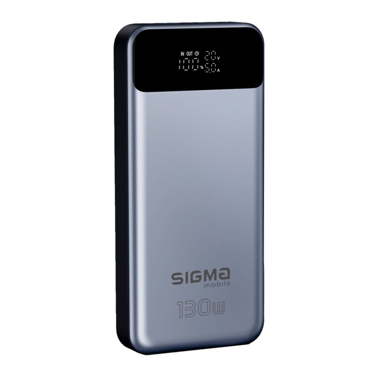 Батарея універсальна Sigma X-power SI30A7QLX 30000mAh, PD/130W, LED, cable 100w, silver (4827798479117) - фото 3
