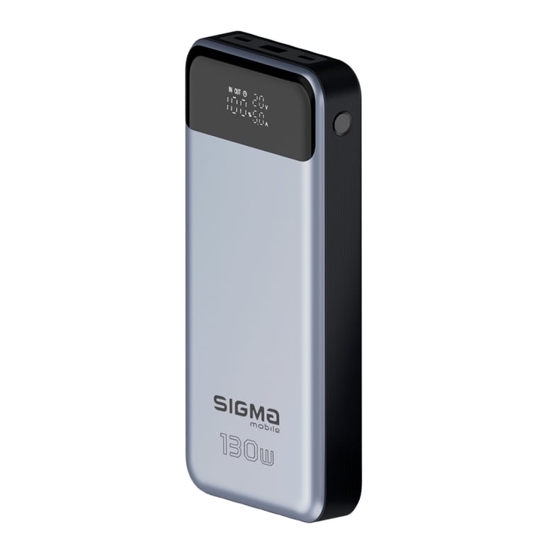 Батарея універсальна Sigma X-power SI30A7QLX 30000mAh, PD/130W, LED, cable 100w, silver (4827798479117) - фото 4