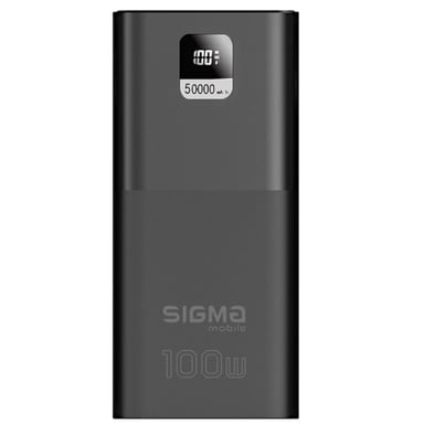 Батарея універсальна Sigma X-power SI50A6QLX 50000mAh, PD/100W, LED, cable 100w, black (4827798741313) - фото 1