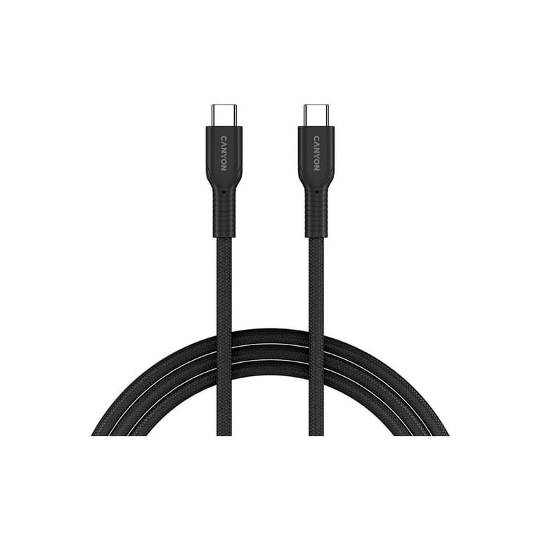 Дата кабель USB-C to USB-C 1.0m OnWire 60CL C-C 60W COLOR Braided 1m Black Canyon (CND-CCAP60AB10B) - фото 1