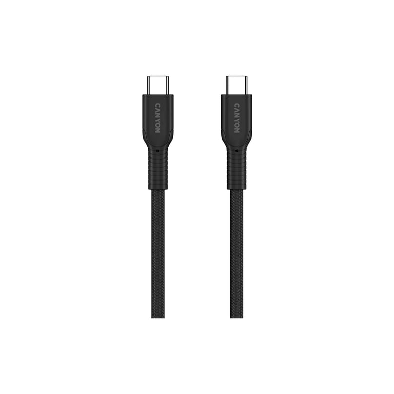Дата кабель USB-C to USB-C 1.0m OnWire 60CL C-C 60W COLOR Braided 1m Black Canyon (CND-CCAP60AB10B) - фото 3
