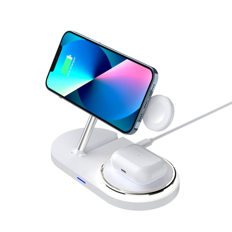 Зарядний пристрій Armorstandart Wireless Charging H101 3 in 1 Magnetic White (ARM78102) - фото 5
