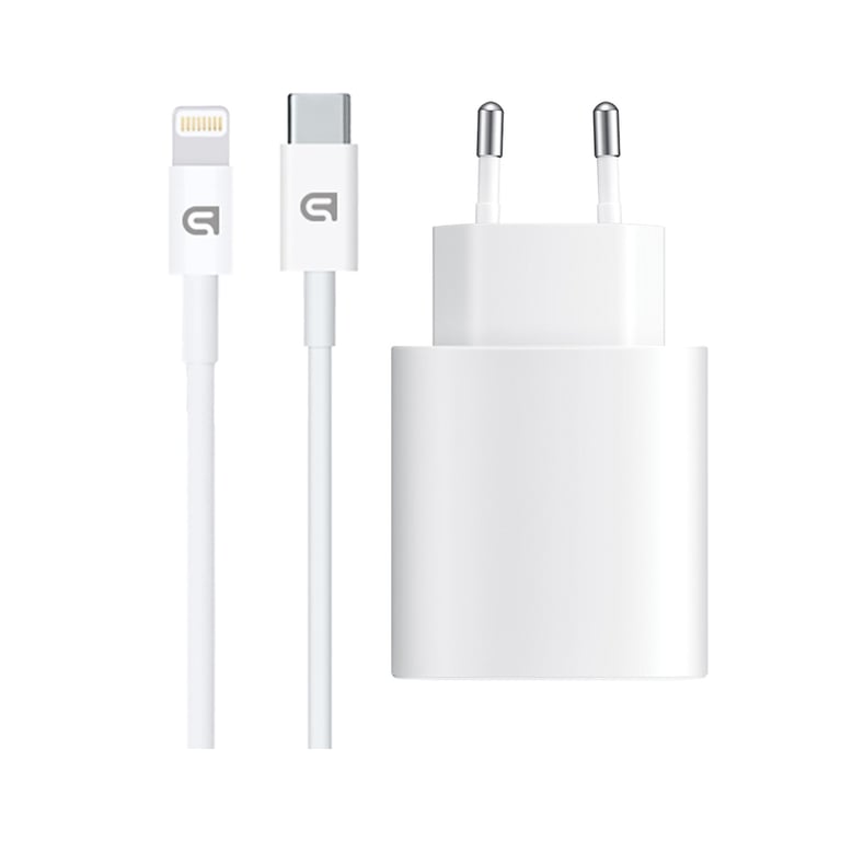 Зарядний пристрій Armorstandart AMHJ83 20W USB-C White + cable USB-C to Lightning (ARM77724) - фото 1