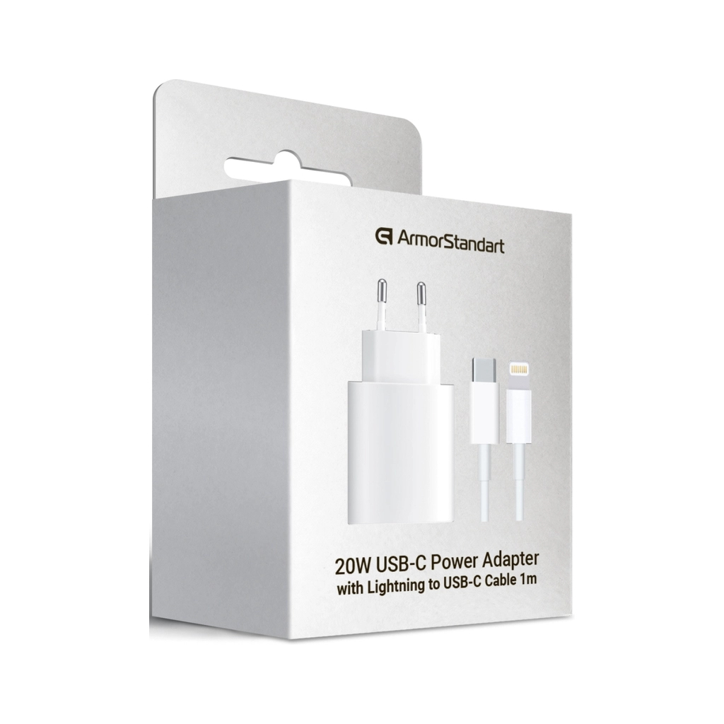 Зарядний пристрій Armorstandart AMHJ83 20W USB-C White + cable USB-C to Lightning (ARM77724) - фото 8 Зарядний пристрій Armorstandart AMHJ83 20W USB-C White + cable USB-C to Lightning (ARM77724) - фото 8