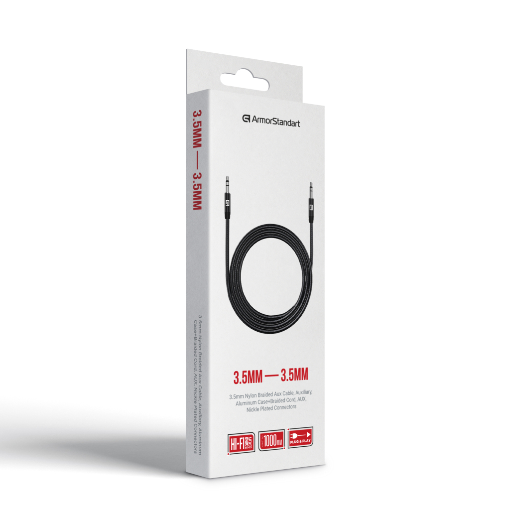 Кабель мультимедійний 3.5mm M to 3.5mm M 1.0m Black Armorstandart (ARM76890) - фото 3 Кабель мультимедійний 3.5mm M to 3.5mm M 1.0m Black Armorstandart (ARM76890) - фото 3