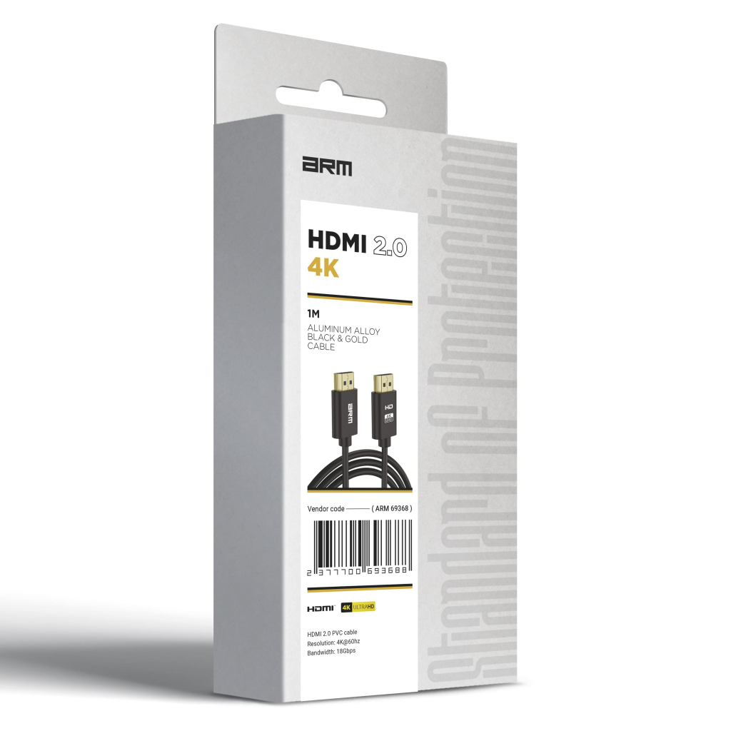 Кабель мультимедійний HDMI M to HDMI M 2.0m V2.0 4K black Armorstandart (ARM69369) - фото 3 Кабель мультимедійний HDMI M to HDMI M 2.0m V2.0 4K black Armorstandart (ARM69369) - фото 3