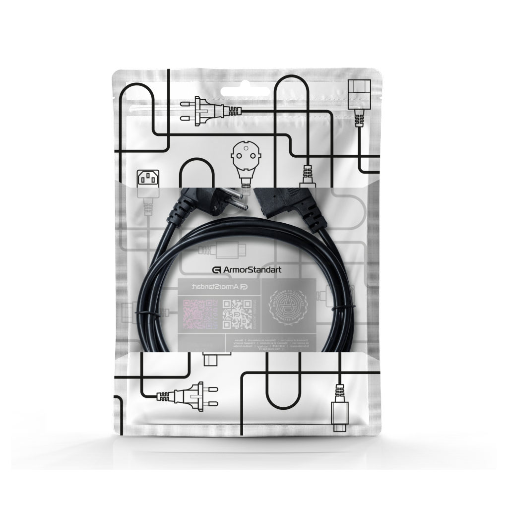 Кабель живлення C13 1.8m 90° corner black Armorstandart (ARM73124) - фото 3 Кабель живлення C13 1.8m 90° corner black Armorstandart (ARM73124) - фото 3