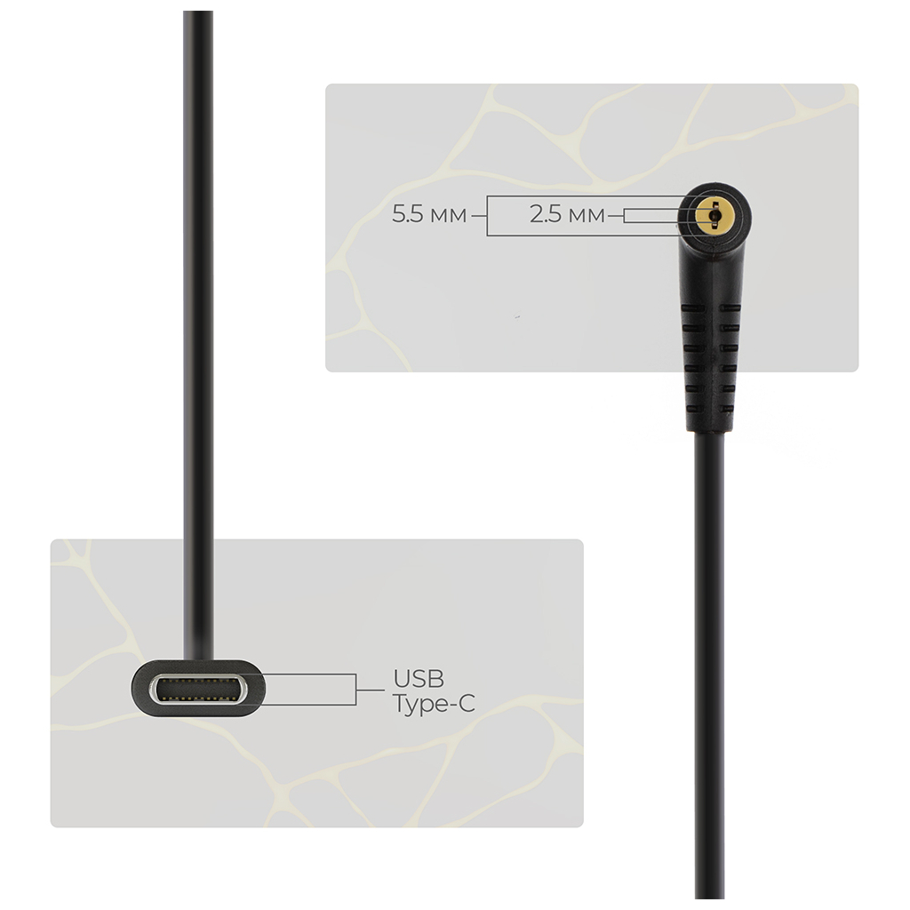 Кабель живлення USB-C to DC 5.5x2.5mm 18.5-20V 1.0m Armorstandart (ARM79417) - фото 3 Кабель живлення USB-C to DC 5.5x2.5mm 18.5-20V 1.0m Armorstandart (ARM79417) - фото 3