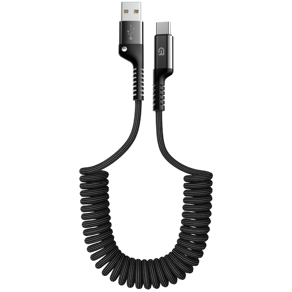 Дата кабель USB 2.0 AM to USB-C 1.0m Spiral 2.4A black Armorstandart (ARM75390) - фото 1 Дата кабель USB 2.0 AM to USB-C 1.0m Spiral 2.4A black Armorstandart (ARM75390) - фото 1