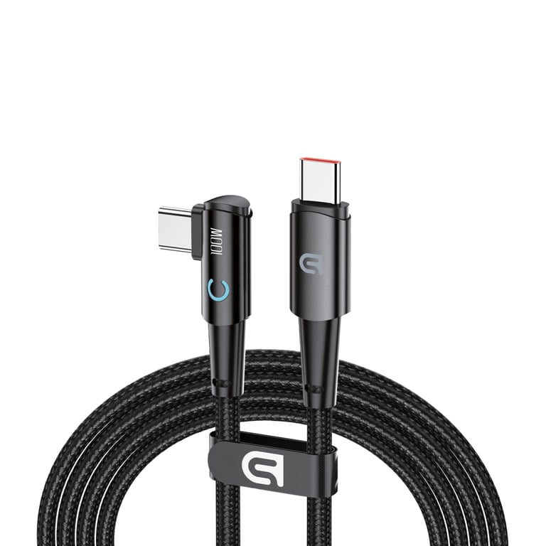 Дата кабель USB-C to USB-C 1.2m 90-degree 100W black Armorstandart (ARM75870) - фото 1