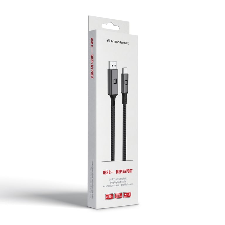 Кабель мультимедійний USB-C to DisplayPort M 2.0m 4K60Hz black Armorstandart (ARM76892) - фото 2
