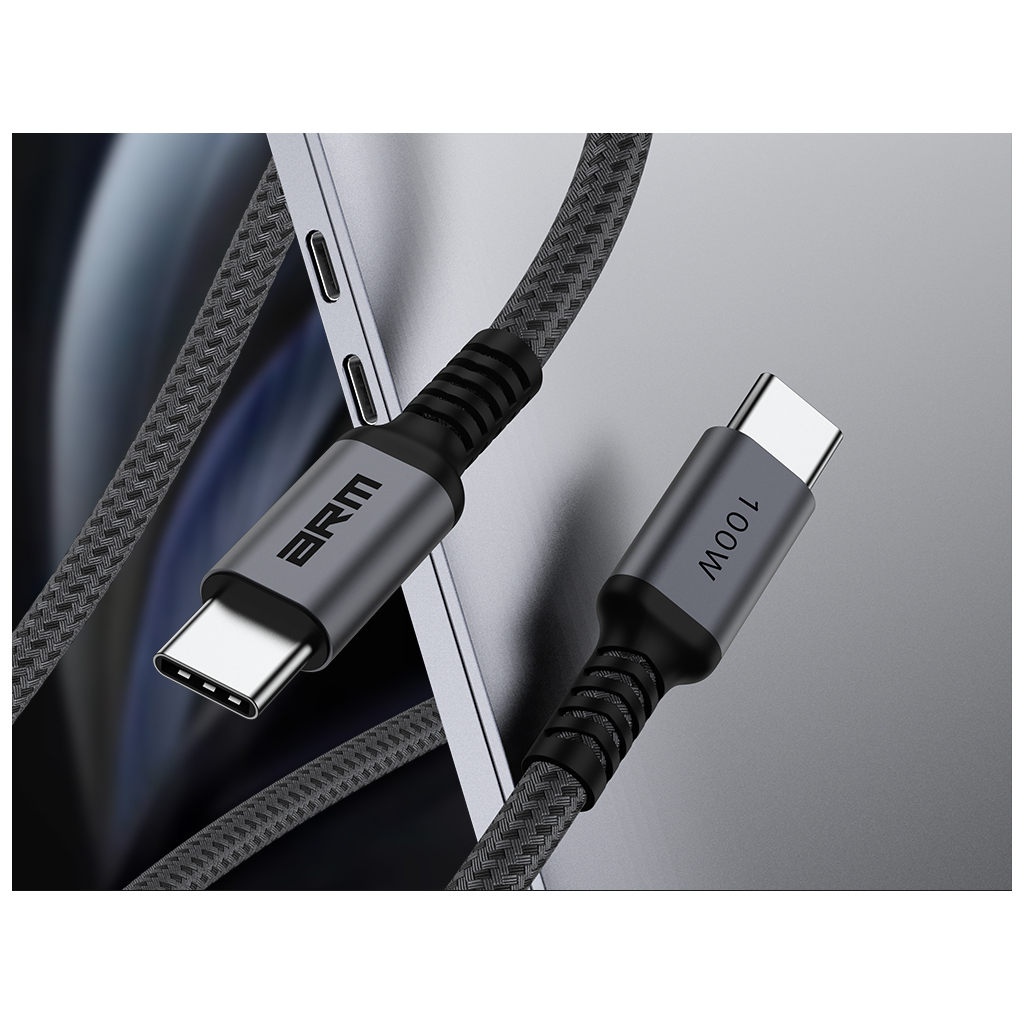 Дата кабель USB-C to USB-C 2.0m PD 100W black-grey Armorstandart (ARM69371) - фото 2 Дата кабель USB-C to USB-C 2.0m PD 100W black-grey Armorstandart (ARM69371) - фото 2