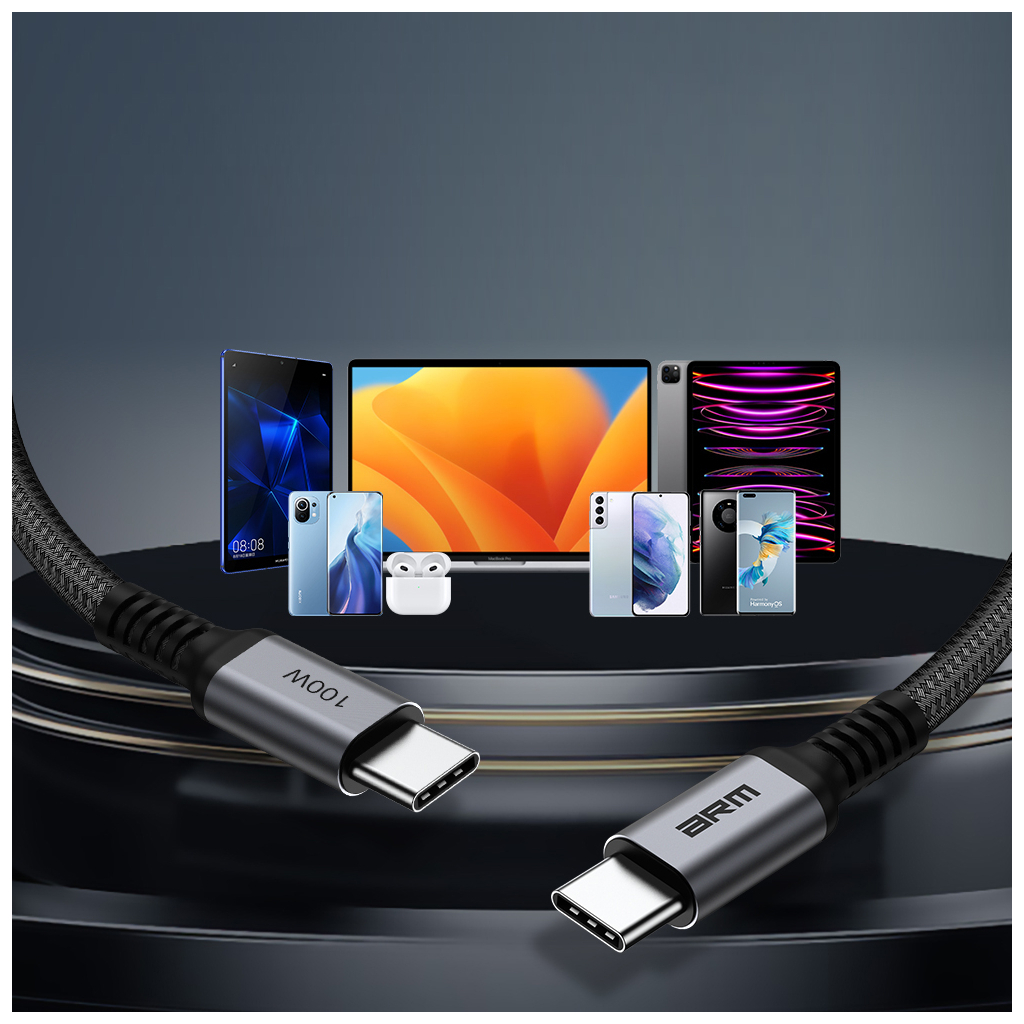 Дата кабель USB-C to USB-C 2.0m PD 100W black-grey Armorstandart (ARM69371) - фото 3 Дата кабель USB-C to USB-C 2.0m PD 100W black-grey Armorstandart (ARM69371) - фото 3