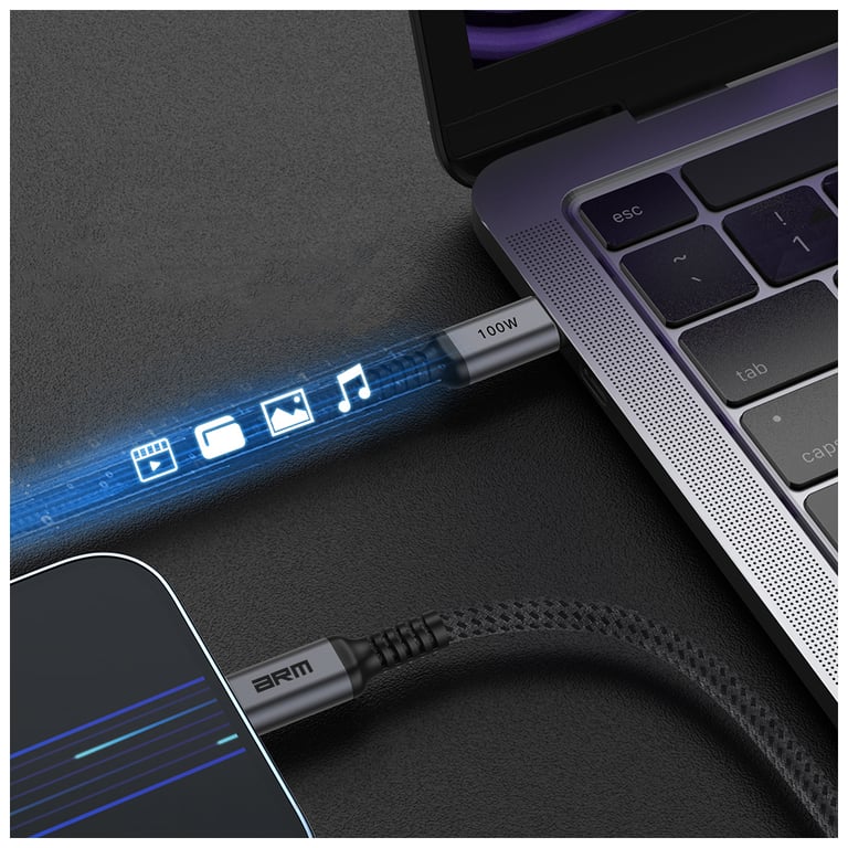 Дата кабель USB-C to USB-C 2.0m PD 100W black-grey Armorstandart (ARM69371) - фото 4