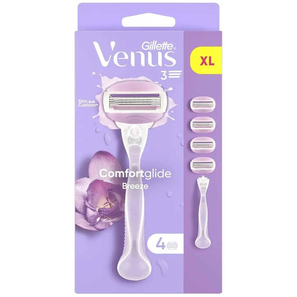 Бритва Gillette Venus ComfortGlide Breeze з 4 змінними картриджами (8700216895538) - фото 2 Бритва Gillette Venus ComfortGlide Breeze з 4 змінними картриджами (8700216895538) - фото 2
