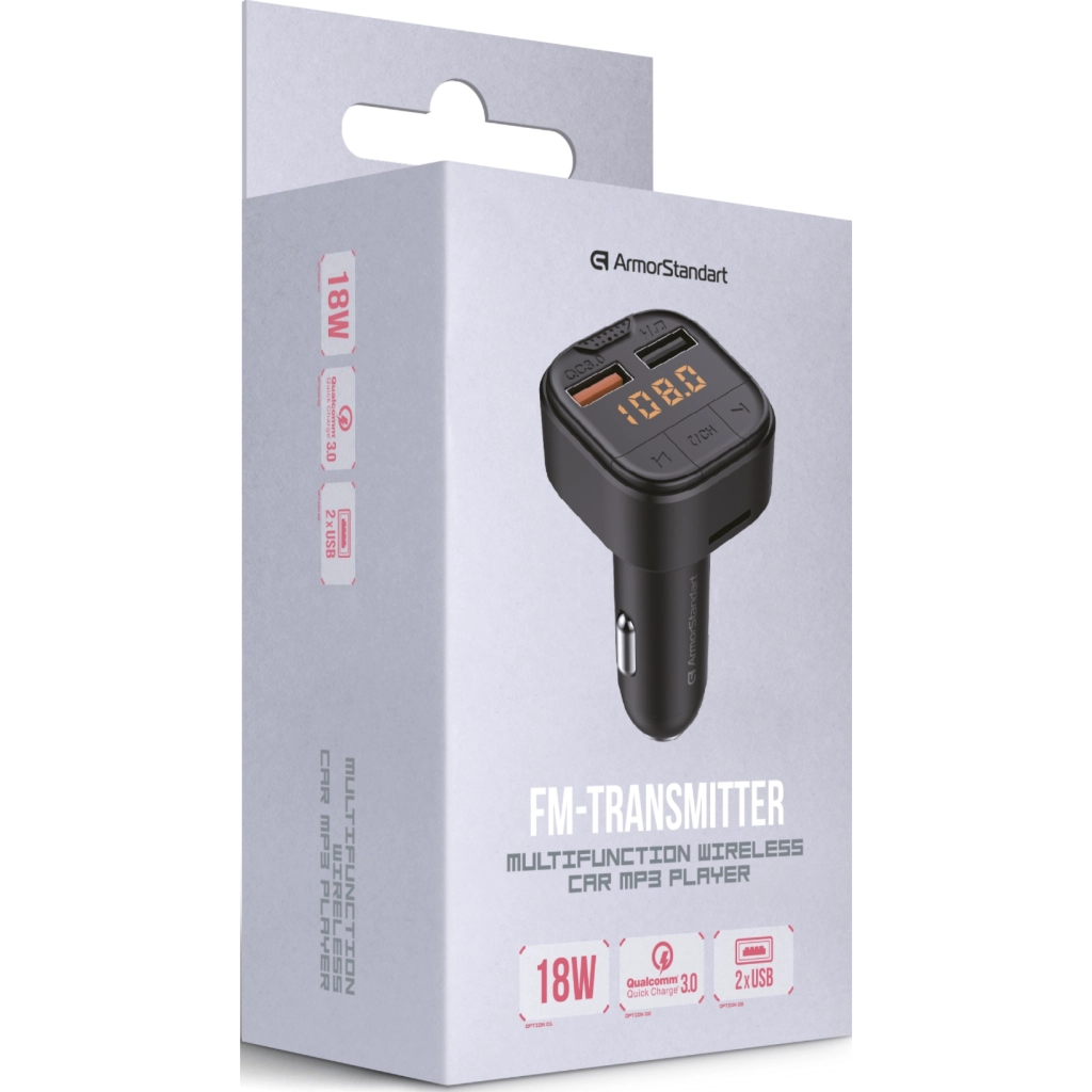 FM модулятор Armorstandart ASF1 18W QC3.0 2xUSB black (ARM82826) - фото 4 FM модулятор Armorstandart ASF1 18W QC3.0 2xUSB black (ARM82826) - фото 4