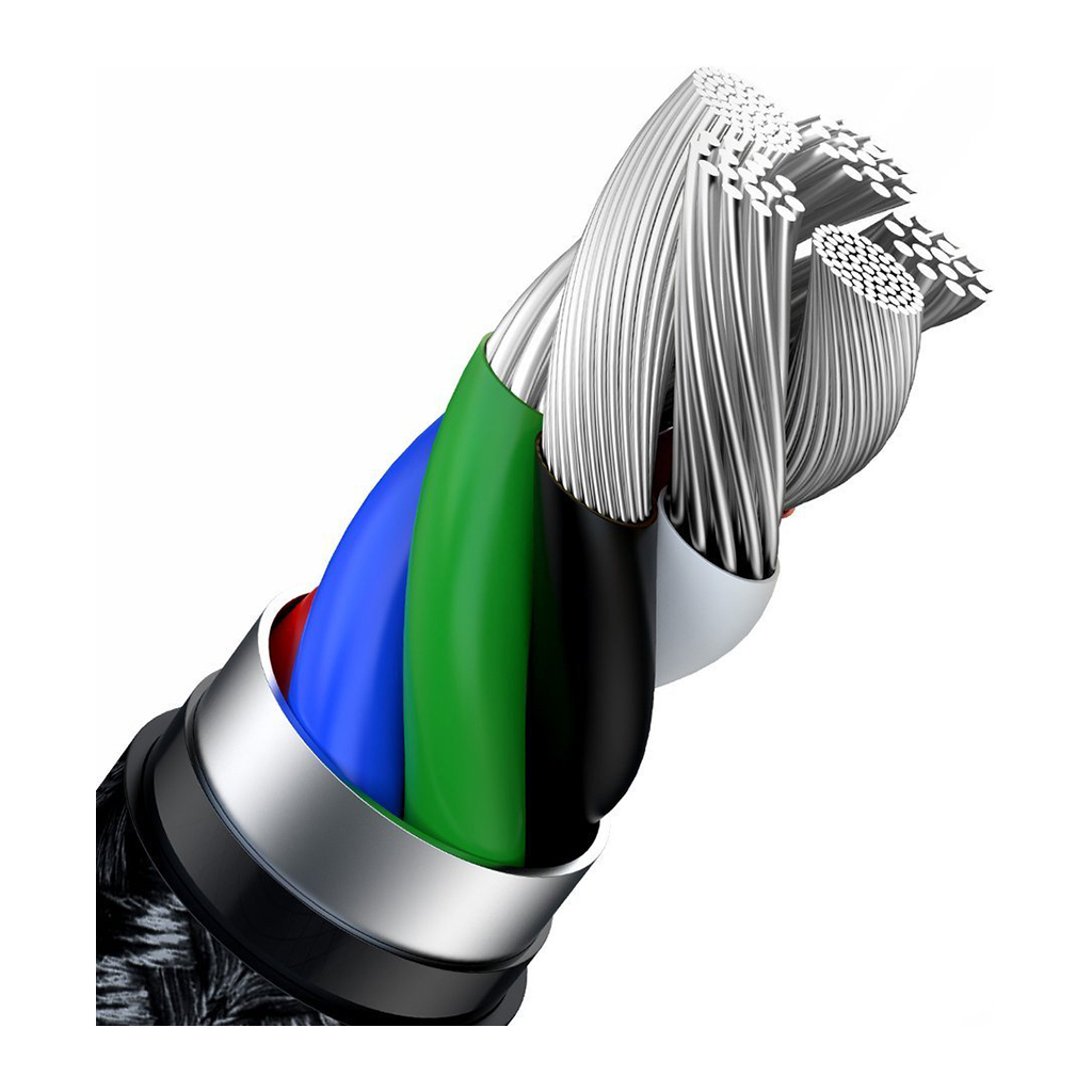 Дата кабель USB-C to Lightning 1.0m Cafule Metal PD 20W black Baseus (CATLJK-A01) - фото 3 Дата кабель USB-C to Lightning 1.0m Cafule Metal PD 20W black Baseus (CATLJK-A01) - фото 3