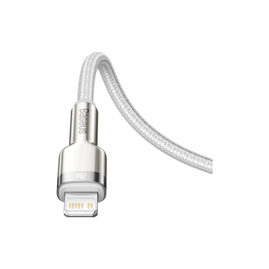 Дата кабель USB-C to Lightning 2.0m Cafule Metal PD 20W white Baseus (CATLJK-B02) - фото 5 Дата кабель USB-C to Lightning 2.0m Cafule Metal PD 20W white Baseus (CATLJK-B02) - фото 5