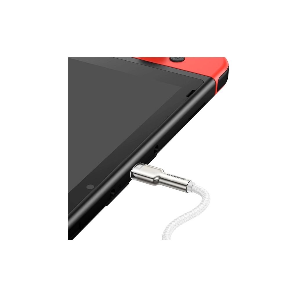 Дата кабель USB-C to USB-C 2.0m Cafule Metal PD 100W white Baseus (CATJK-D02) - фото 6 Дата кабель USB-C to USB-C 2.0m Cafule Metal PD 100W white Baseus (CATJK-D02) - фото 6