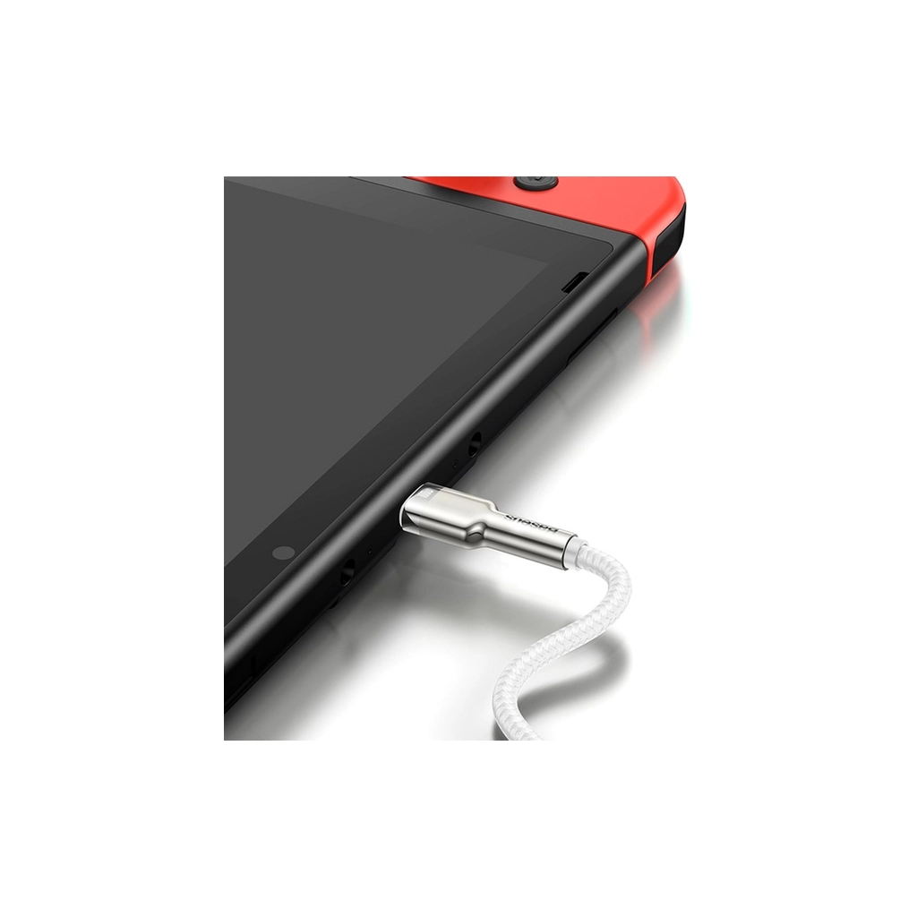 Дата кабель USB-C to USB-C 2.0m Cafule Metal PD 100W white Baseus (CATJK-D02) - фото 8 Дата кабель USB-C to USB-C 2.0m Cafule Metal PD 100W white Baseus (CATJK-D02) - фото 8