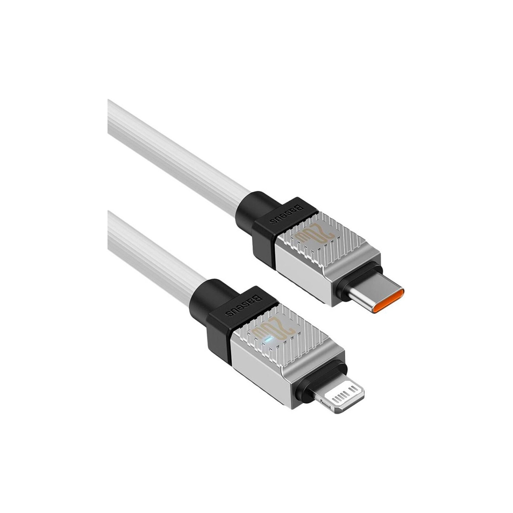 Дата кабель USB-C to Lightning 2.0m CoolPlay Fast Charging 20W white Baseus (CAKW000102) - фото 3 Дата кабель USB-C to Lightning 2.0m CoolPlay Fast Charging 20W white Baseus (CAKW000102) - фото 3