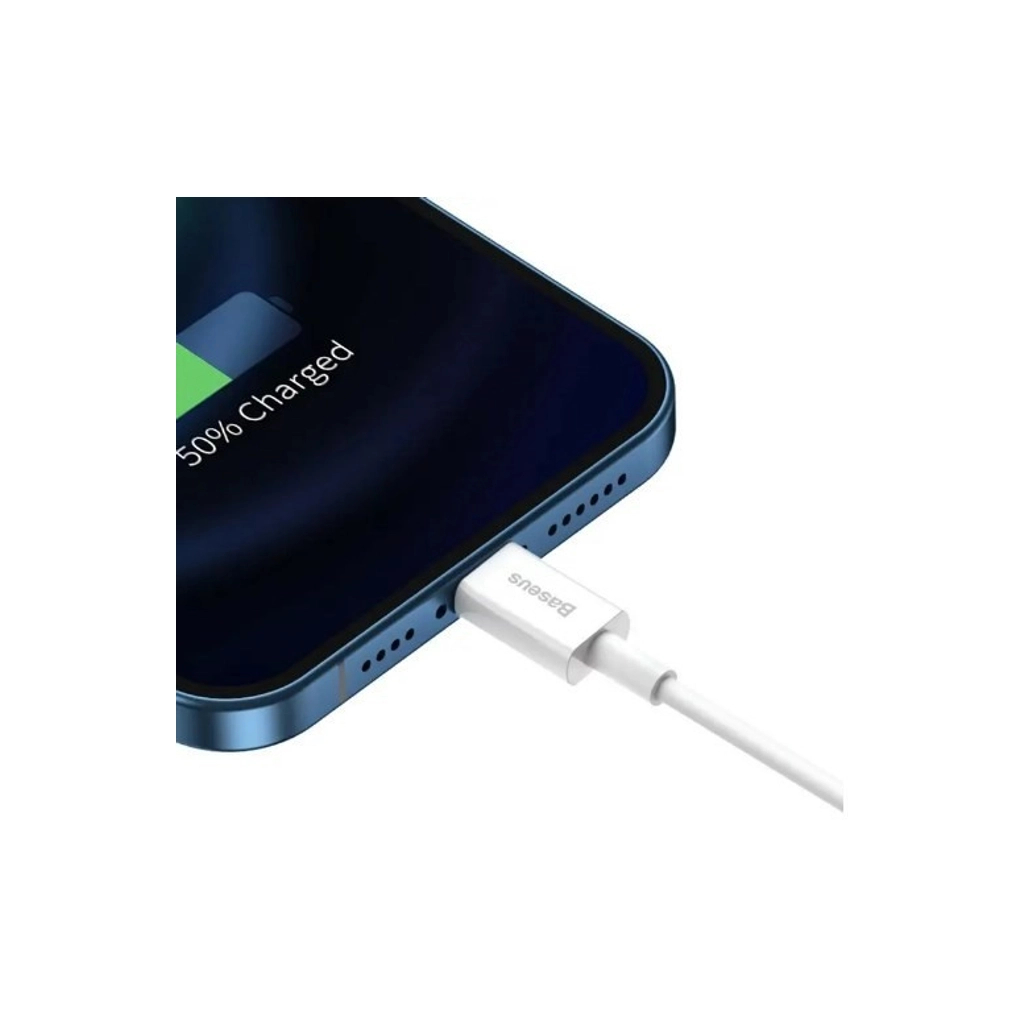 Дата кабель USB 2.0 AM to Lightning 1.5m Superior Fast Charging 2.4A white Baseus (CALYS-B02) - фото 4 Дата кабель USB 2.0 AM to Lightning 1.5m Superior Fast Charging 2.4A white Baseus (CALYS-B02) - фото 4