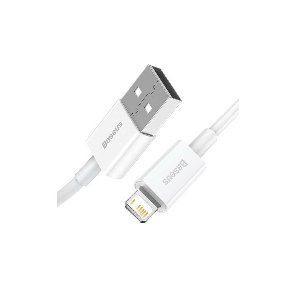 Дата кабель USB 2.0 AM to Lightning 1.5m Superior Fast Charging 2.4A white Baseus (CALYS-B02) - фото 5 Дата кабель USB 2.0 AM to Lightning 1.5m Superior Fast Charging 2.4A white Baseus (CALYS-B02) - фото 5